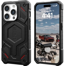 Чехол UAG с поддержкой MagSafe Monarch Pro для iPhone 15 Pro Kevlar Black (114221113940)