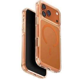 Чехол Uniq LifePro Xtreme Anti-FingerprintSlim Hybrid Case with MagClick для iPhone 17 Pro Max Frost Clear/Volt Orange
