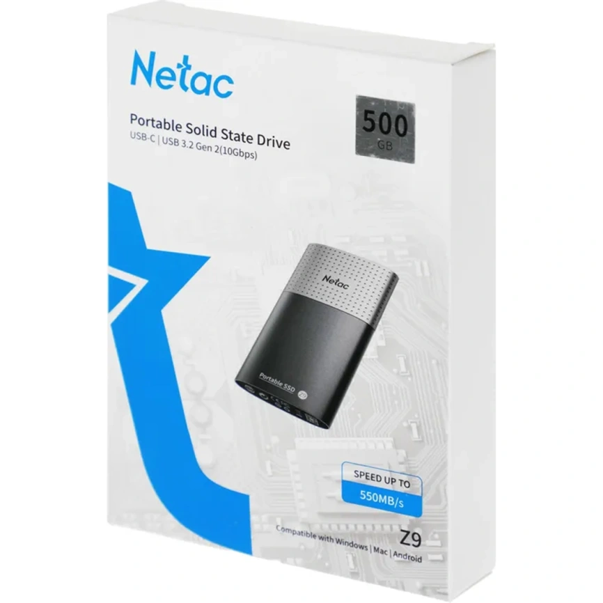 Внешний SSD накопитель Netac NT01Z9-500G-32BK USB-C Black фото 8