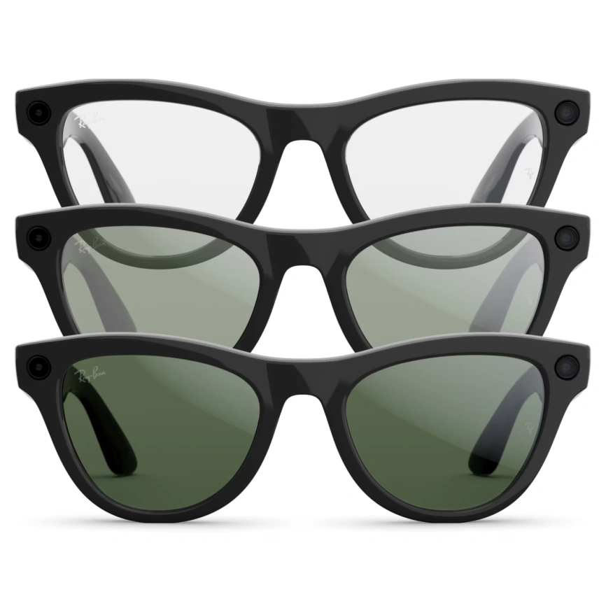 Умные очки Ray-Ban Skyler (Gen 2) Shiny Black Standard Clear to Graphite Green Transitions фото 2