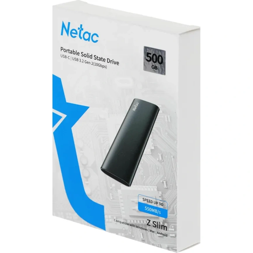 Внешний SSD накопитель Netac NT01ZSLIM-500G-32BK USB-C Black фото 7
