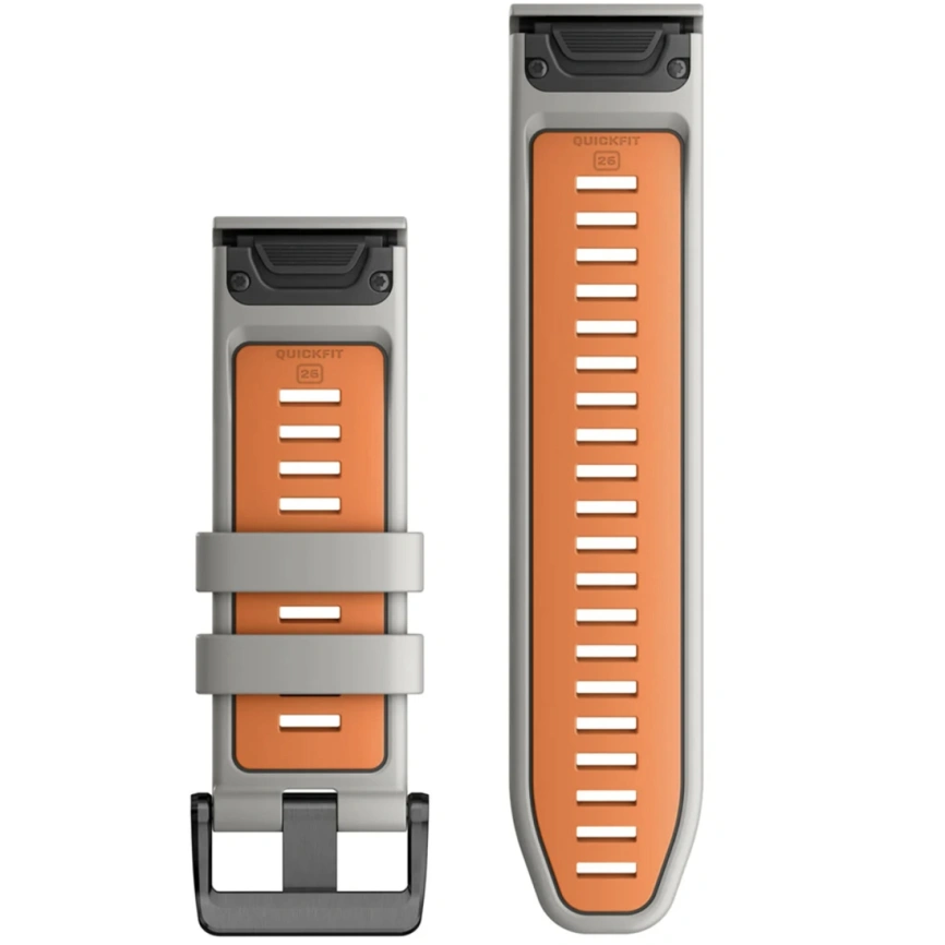 Ремешок Garmin QuickFit Silicone Watch Band 010-13281-02) 26mm Gray/Orange фото 2