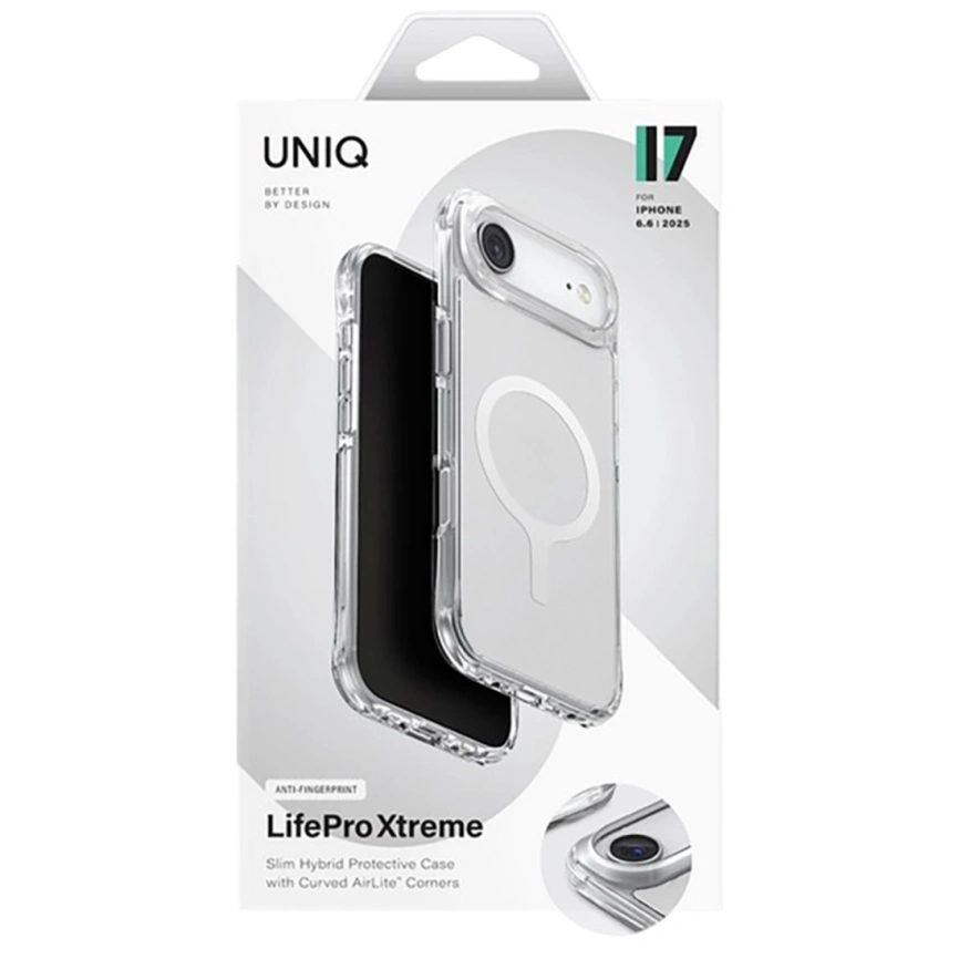 Чехол Uniq LifePro Xtreme Anti-Fingerprint Slim Hybrid Case with MagClick для iPhone Air Frost Clear/White фото 5