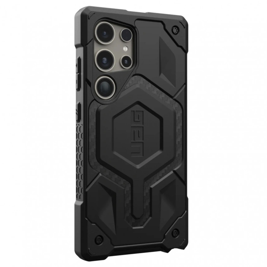 Чехол UAG Monarch PRO with MagSafe для Galaxy S24 Ultra Carbon Fiber фото 1
