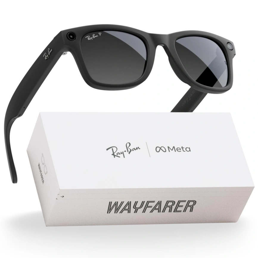 Умные очки Ray-Ban Wayfarer (Gen 2) Matte Black/Polar (RW4012) M Gradient Graphite фото 5