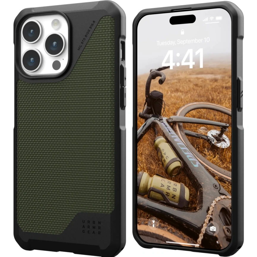 Чехол UAG с поддержкой MagSafe Metropolis LT для iPhone 15 Pro Max Kevlar Olive (114297113972) фото 2