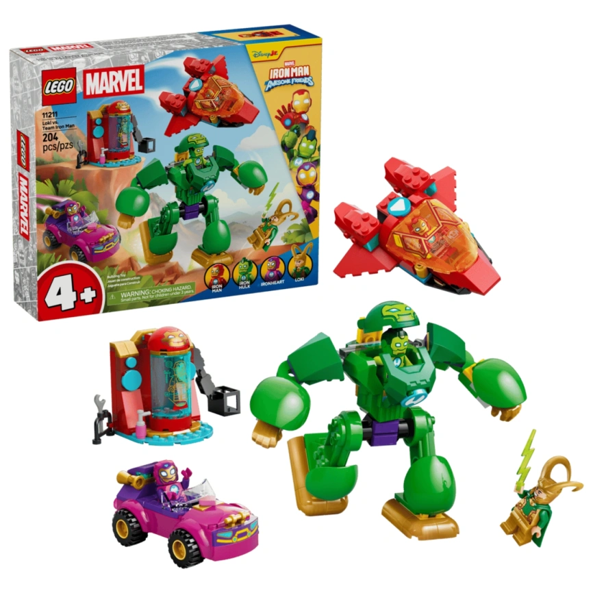 Конструктор LEGO Disney Jr Marvel Loki vs Team Iron Man 11211 фото 1